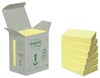 Obrázek Samolepící bločky Post-it recyklované - 76 x 76 mm / žlutá / 6 x 100 lístků