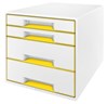 Obrázek Zásuvkový box WOW - žlutá / 2+2 zásuvky