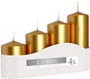 Obrázek Adventní svíčky schody - 6cm metalic zlatá / 4ks