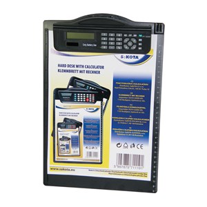 Obrázek Podložka A4 s klipem a kalkulačkou - černá