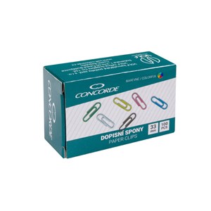 Obrázek Dopisní spony CONCORDE barevné - 32 mm / 100 ks