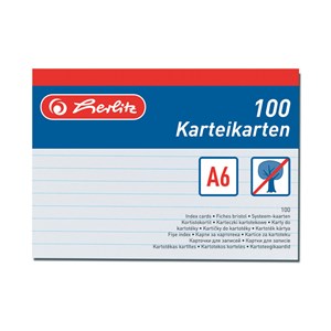 Obrázek Náhradní karty do kartotéky - karty A6 / 100 ks
