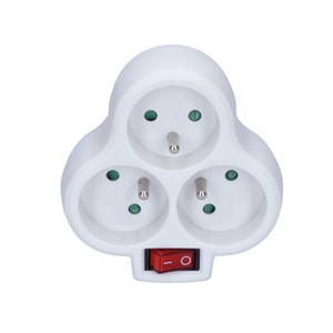Obrázek Rozbočovací zásuvka 3 x 10 A / bílá / s vypínačem