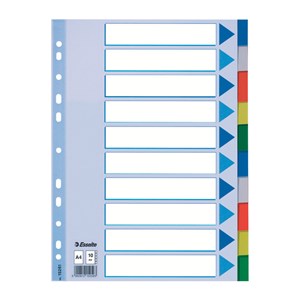 Obrázek Rozdružovač A4 plastový Esselte - barevný / 10 listů