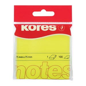 Obrázek Samolepicí bloček Kores neon - žlutá