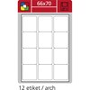 Obrázek Print etikety A4 pro laserový a inkoustový tisk - 66 x 70 mm (12 etiket / arch)