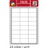 Obrázek Print etikety A4 pro laserový a inkoustový tisk / 30 archů - 70 x 36 mm (24 etikety / arch)