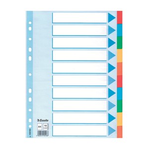 Obrázek Rozdružovač A4 kartonový Esselte - barevný / 10 listů