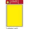 Obrázek Print etikety A4 pro laserový tisk - fluorescentní - 210 x 297 mm (1 etiketa / arch) fluorescentní žlutá