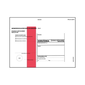 Obrázek Obálky C5 s doručenkou, vytrhovací okénko - s červeným pruhem / 1000 ks