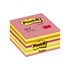Obrázek Samolepicí bločky Post-it kostky - růžová, žlutá, oranžová, zelená / 450 lístků
