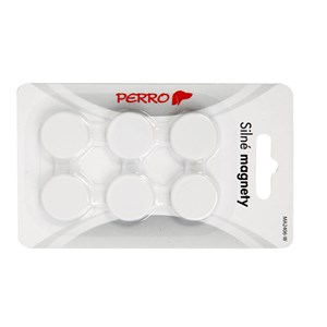 Obrázek Magnety Perro silné - průměr 24 mm / bílé / 6 ks