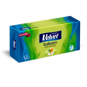 Obrázek Kapesníčky papírové Velvet Balsam - třívrstvé / 70 ks