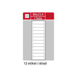 Obrázek Tabelační etikety s vodící drážkou - 89 x 23,4 mm jednořadé 6000 etiket / 500 skladů