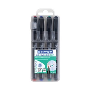 Obrázek Popisovač Centropen CD / DVD / BD 4606 pen - sada 4 ks