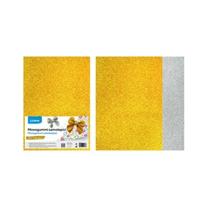 Obrázek Samolepicí pěnovka MOOSGUMMI A4 - zlatá a stříbrná BIO GLITR / 10ks