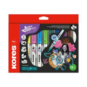 Obrázek Popisovač akrylový Kores Kreative Marker selection - 12 barev